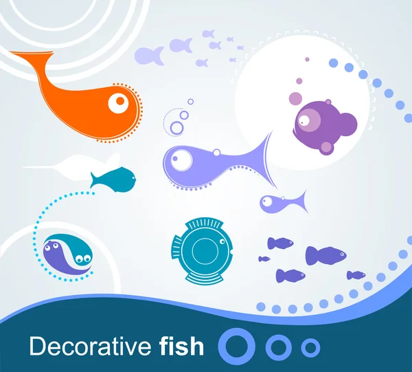 Dekorativ fisk — Stock vektor