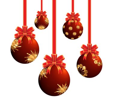 Red Christmas ornaments. clipart