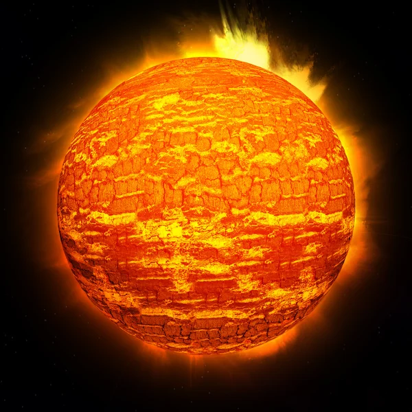 O fantástico close-up do sol — Fotografia de Stock