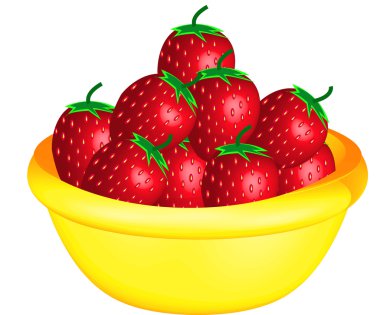 Red strawberries clipart