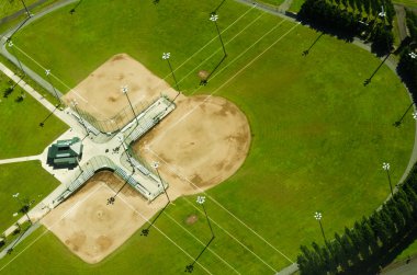 Abstract Aerial View of Baseball Fields clipart