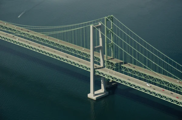 stock image Aerial View of Suspension Bridge Spire