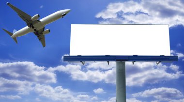 Airplane with billboard clipart