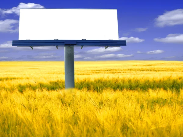 Duży pusty billboard w polu — Zdjęcie stockowe
