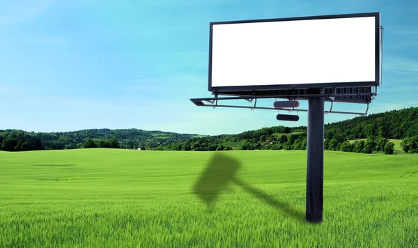 BIg blank billboard in field — Stock Photo, Image