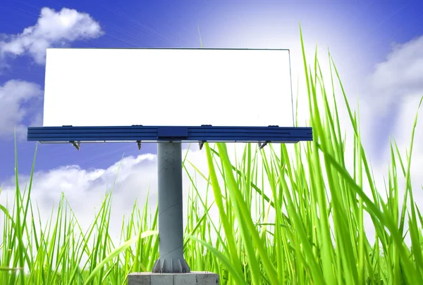 BIg blank billboard in field — Stock Photo, Image