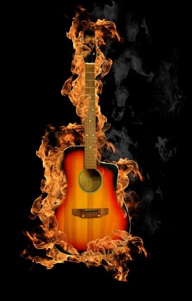 Φωτιά κιθάρα — Φωτογραφία Αρχείου