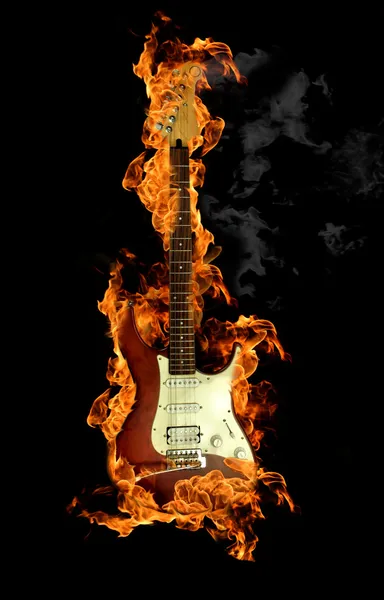 Brand-gitaar — Stockfoto