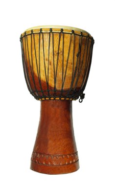 African djembe isolated on white background clipart