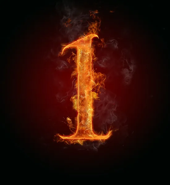 Fire number "1" — Stock Photo, Image