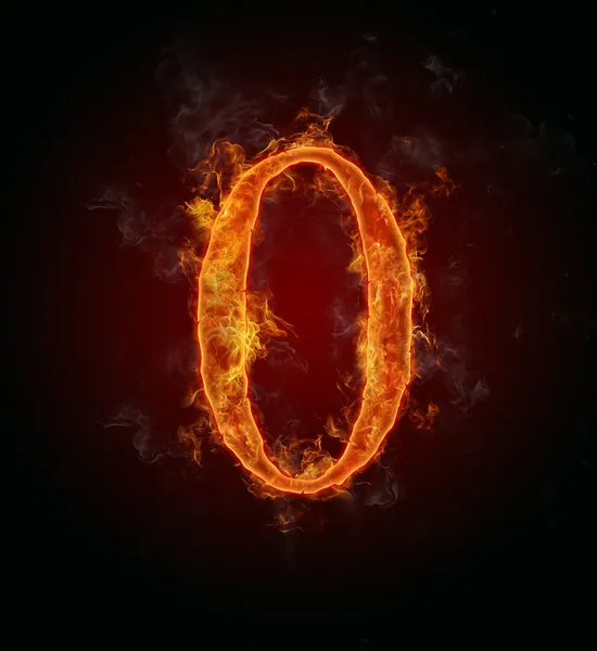 Fire number "0" — Stock Photo, Image