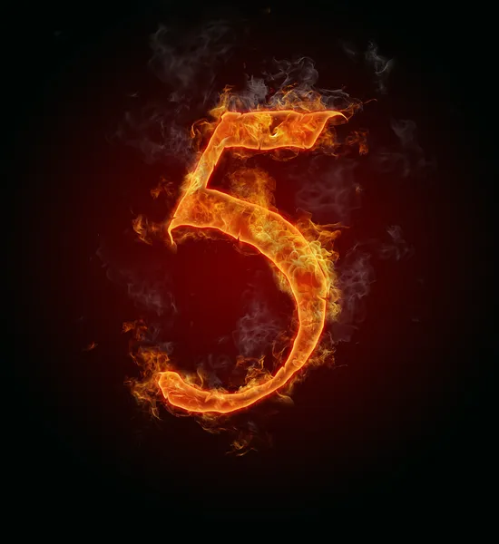 Fire number "5" — Stock Photo, Image