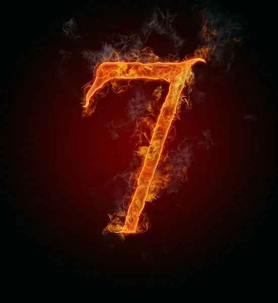 Fire number "7" — Stock Photo, Image