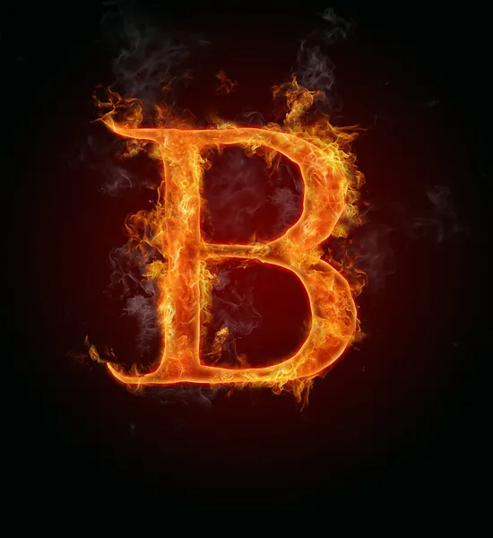 Flaming font, letter B — Stock Photo, Image
