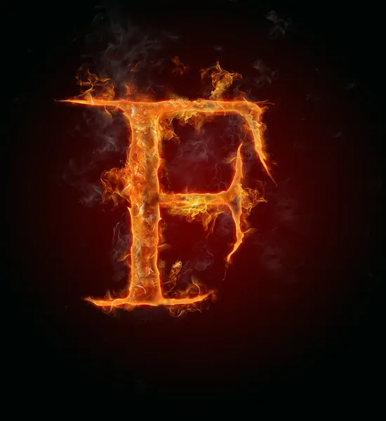 불타는 글꼴, 글자 f — 스톡 사진