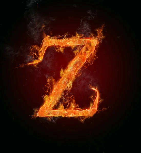 Flaming font, letter Z — Stock Photo, Image