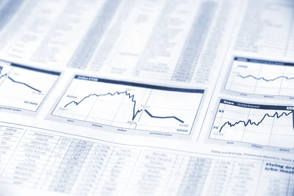 stock image Stock market chart on a newspaper