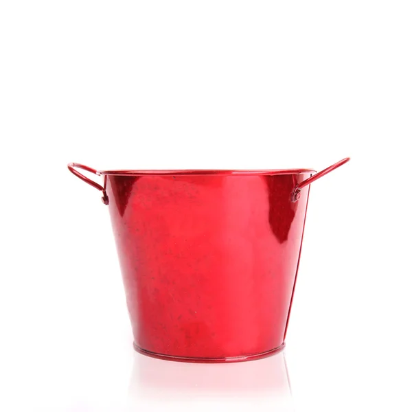 Red tin bucket — Stock Photo, Image