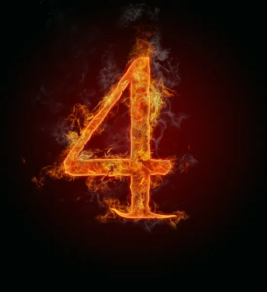 Fire number "4" — Stock Photo, Image
