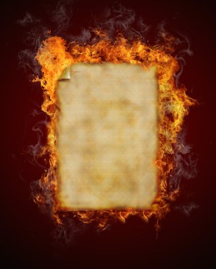 Flaming paper clipart