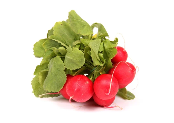 Fresh radishes isolated on white background — Stock Photo, Image
