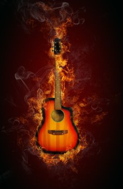 Fire guitar clipart