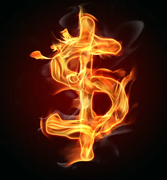 Ogień Dolar — Zdjęcie stockowe