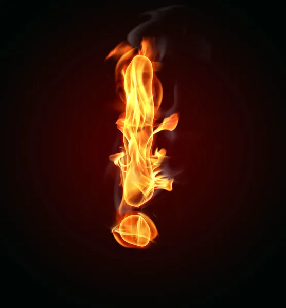 Ponto de exclamação de incêndio — Fotografia de Stock
