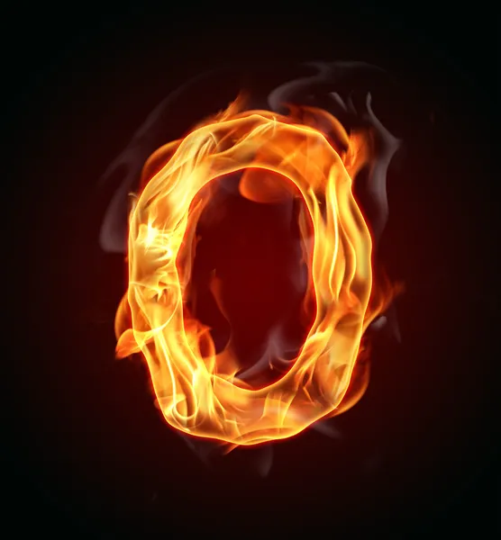 Fire number "0" — Stock Photo, Image
