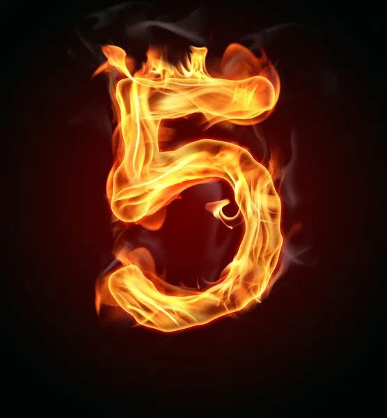 Feuer Nummer "5" — Stockfoto