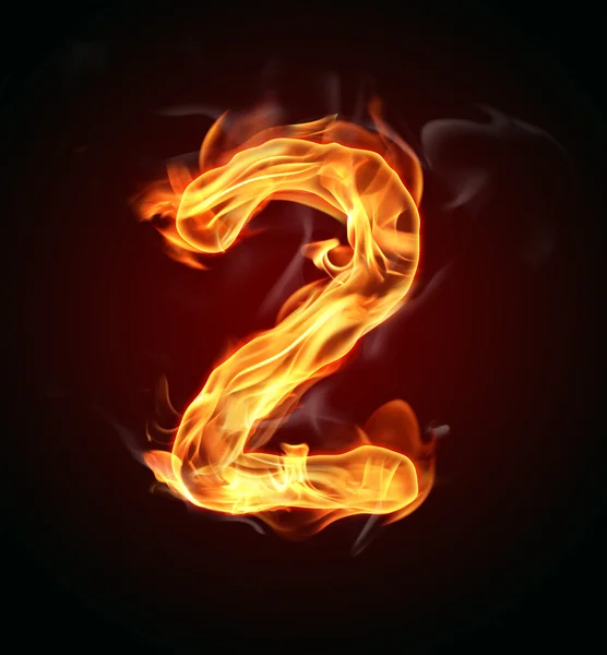 Fire number "2" — Stock Photo, Image