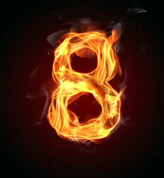 Fire number "8" — Stock Photo, Image