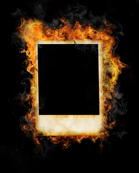 Fire photo frame — Stock Photo, Image