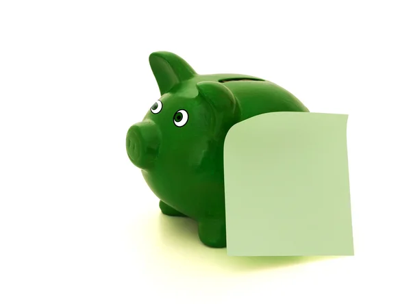 Piggy Bank with a message — Stock Photo, Image