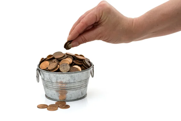 Having a lot of money spare change — Stock Photo, Image