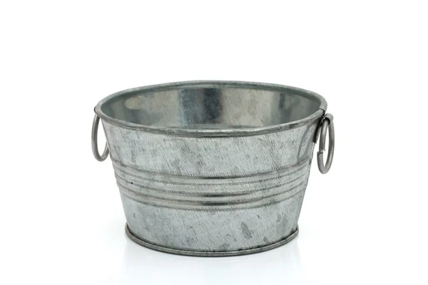 Empty silver bucket — Stock Photo, Image
