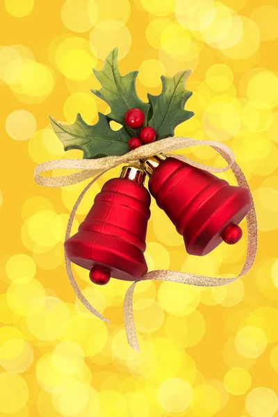 Красные рождественские колокола — стоковое фото