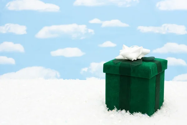 Green Christmas Present — Stock Photo, Image