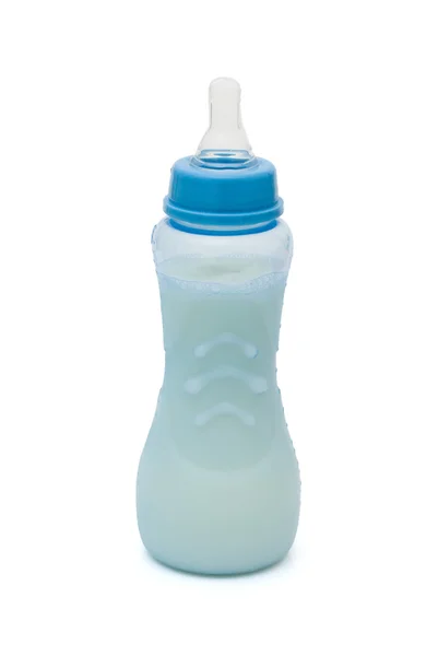 Blue baby bottle — Stock Photo, Image
