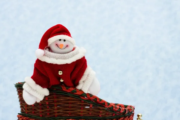 坐在圣诞老人雪橇 — 图库照片