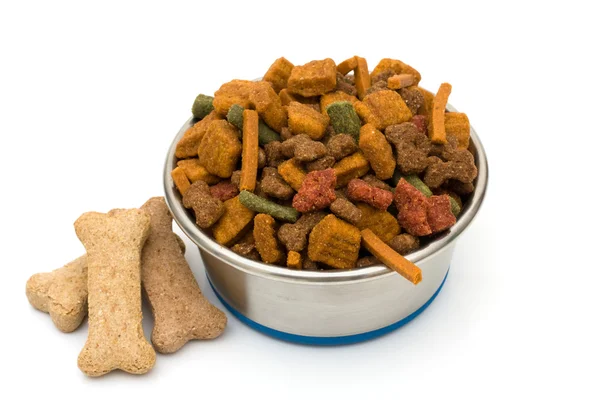 Un tazón de comida para perros — Foto de Stock