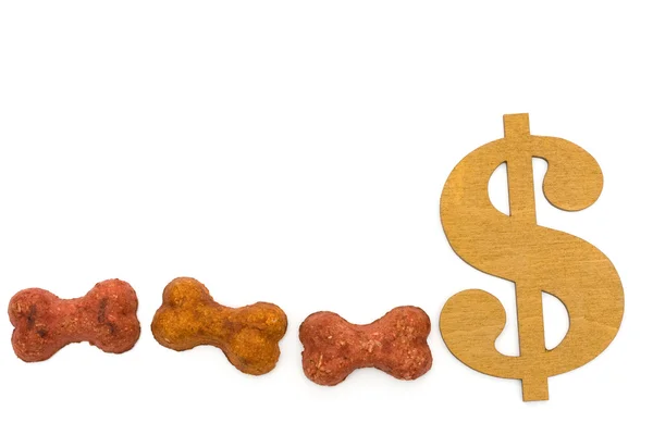 Costs of dog food — Stock Photo, Image