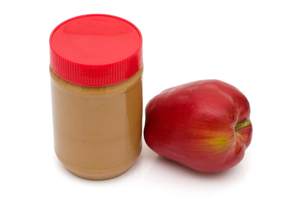 Арахисовое масло и яблоко — стоковое фото