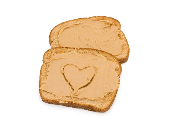 Me gusta la tostada de mantequilla de maní — Foto de Stock