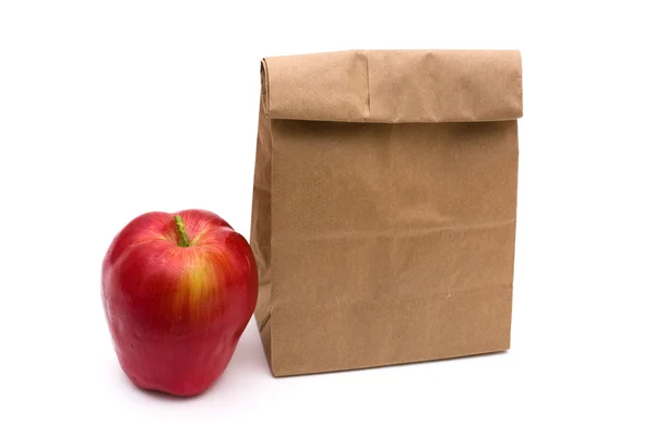 Brązowego papieru torby obiad — Zdjęcie stockowe