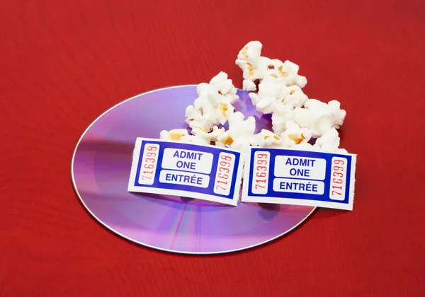 Film och popcorn — Stockfoto