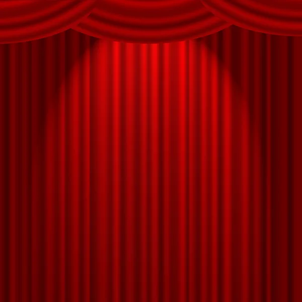 在舞台上的红色幕 — 图库照片