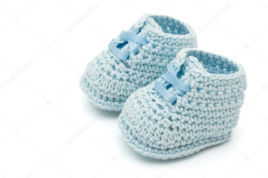 blue baby booties