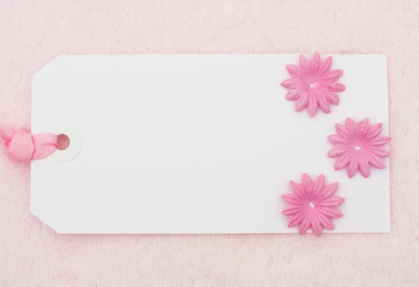 ピンクの花のタグ — ストック写真