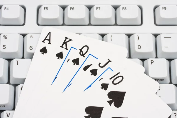 Online poker oynuyor — Stok fotoğraf